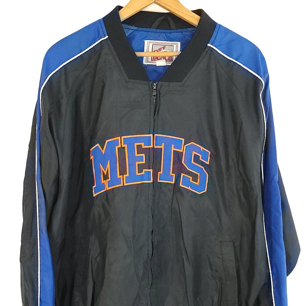 Vtg New York Mets Jacket Men's Large Off The Bench MLB Long Sleeve Zip Front